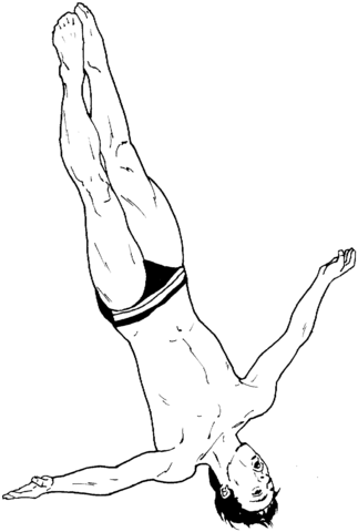 Men Diving Coloring Page